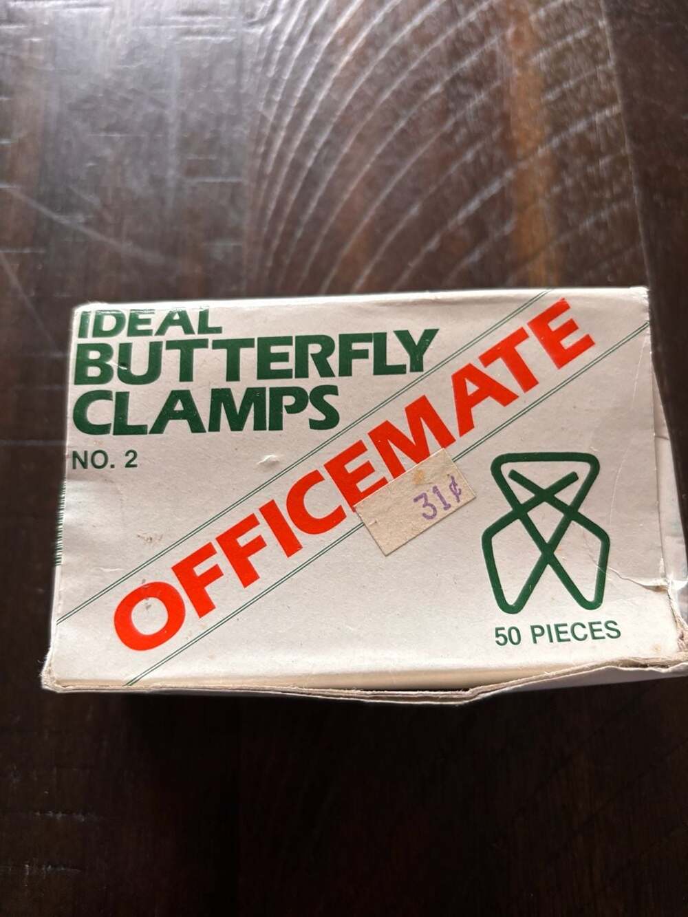 Officemate Ideal Butterfly Clamps No. 2 Medium Paper Clips, 50 Pieces